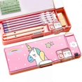 thumbnail image 1 of Pop-up Multifunctional Pencil Case with 2 Compartments, Sharpener, Best Gift Set for Kids (Pink), 1 of 5