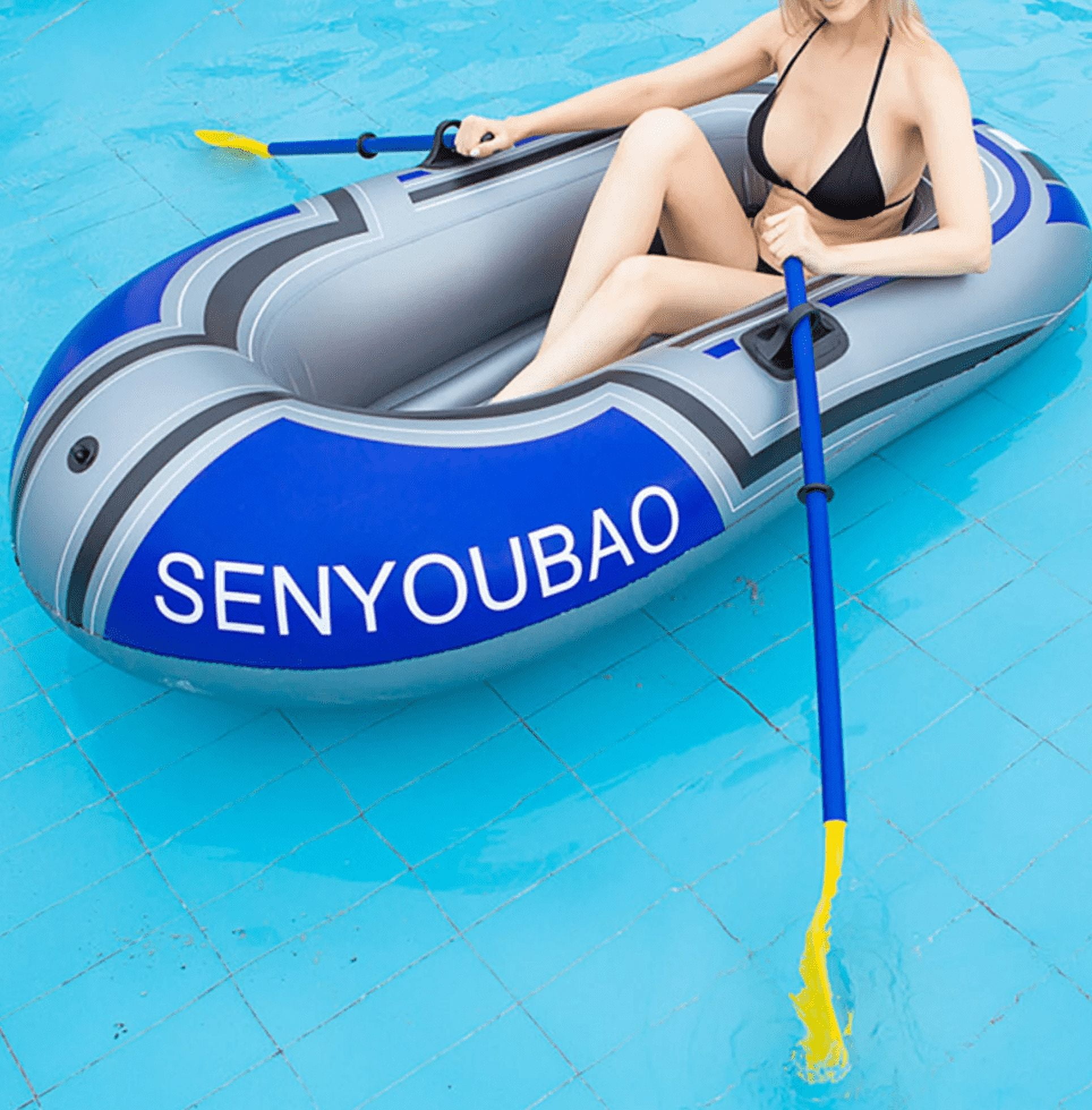 Inflatable Boat Canoe Kayak Set w/Air Pump and Oars for Fishing Sailing Rafting