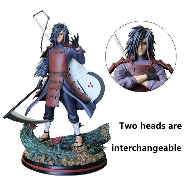 Figura de acción de Naruto, Madara, Uchiha, cabeza Itachi, PVC, Anime Shippuden, vibración, estrellas, juguetes, Figma, 32CM Gong Bohan LED