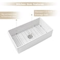 thumbnail image 6 of Logmey 33inch White Apron Front Ceramic Kitchen Sink Single Bowl Undermount, 6 of 8