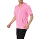 thumbnail image 4 of INSPIRAR CHIC Sudaderas de manga corta para hombres del Día del Padre, chaquetas con capucha de color sólido, cierre de cremallera, 2XL Rosa, 4 of 7