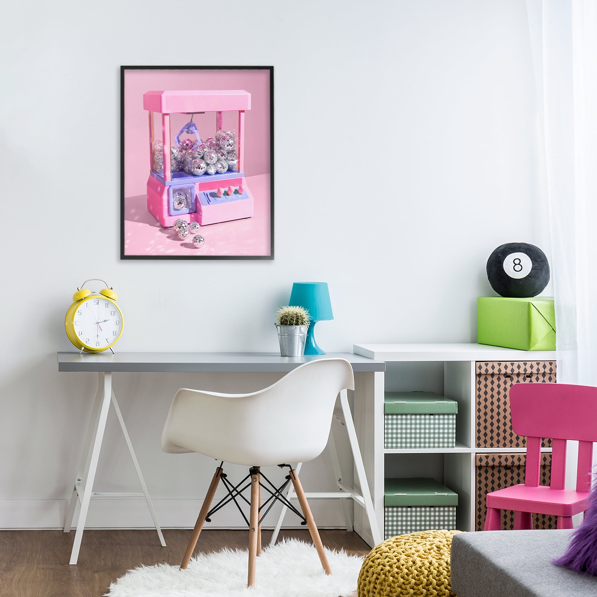 Stupell Industries Disco Ball Claw Machine Black Framed Giclee Art, design by LISH Creative