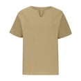 thumbnail image 3 of Giftesty Blouses for Women Dressy Casual Womens Solid Color V-neck Loose Blouse Short Sleeve Casual Work Shirt Tunic Tops, 3 of 7