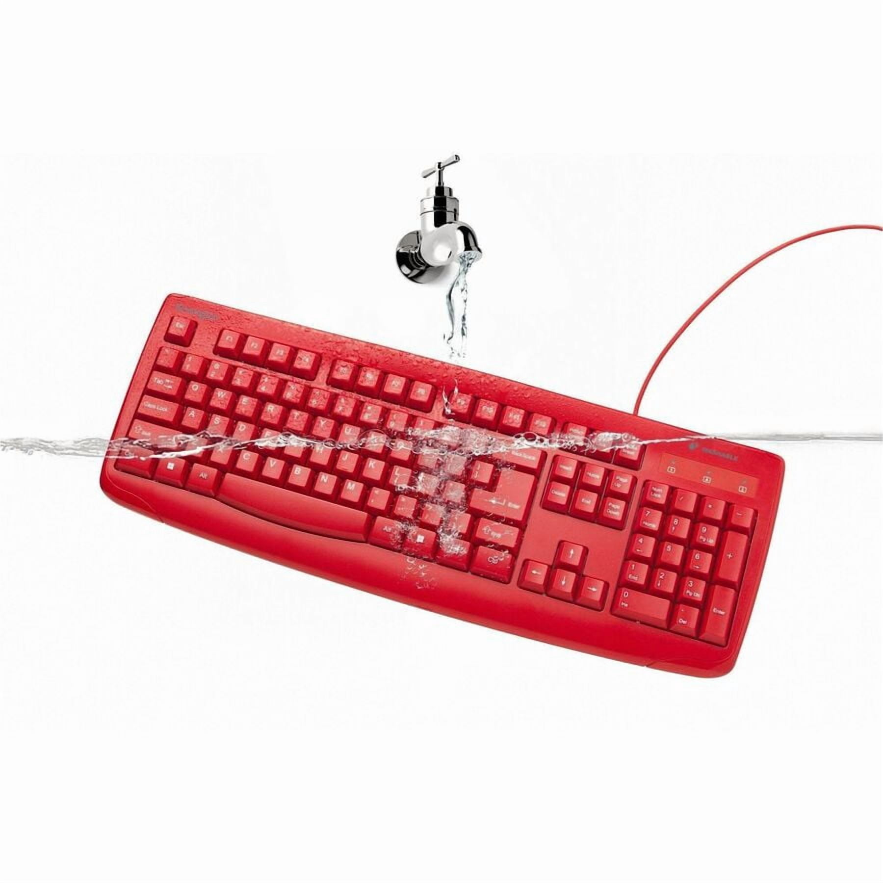 Kensington Pro Fit Wired Washable Keyboard, Red