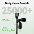 thumbnail image 2 of 100 FT 16/3 Black Indoor Outdoor Extension Cord Waterproof, 3 Prong Flexblie SJTW Cold Weatherproof -50°C Appliance Extension Cord 10 AMP 1250W 16AWG Heavy Duty Electric Cable, ETL Listed, 2 of 7