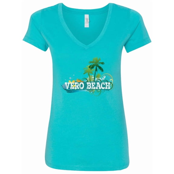 Inktastic Vero Beach Florida Vacation Women's V-Neck T-Shirt