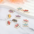 thumbnail image 4 of Uxcell 20 Pack Encanto de Música de Esmalte, 13 x 15mm Encanto de Piano Musical de Aleación de Metal para Pulsera, Arete, Collar, Llaveros DIY, Azul Lago, 4 of 6