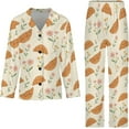 thumbnail image 4 of Top-kevin Womens Pajamas Set Croissant Cinnamon Stick Soft Long Sleeve Sleepwear Button Down Sets, 4 of 12