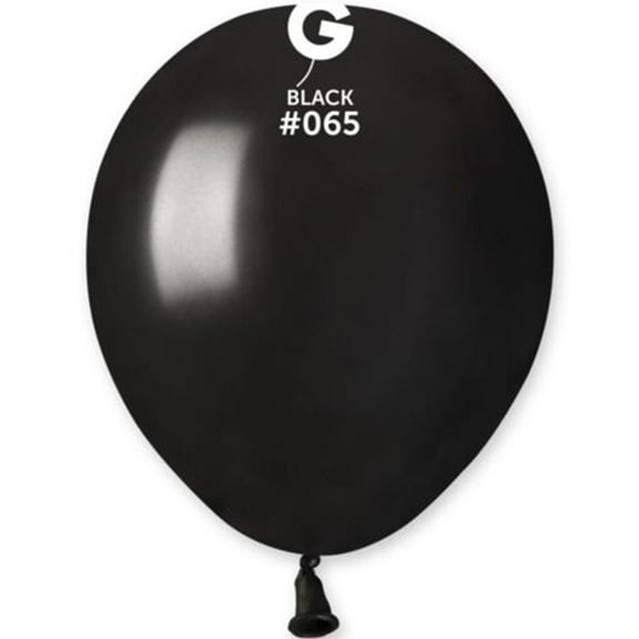 100 Gemar Metallic Black Balloons 5"