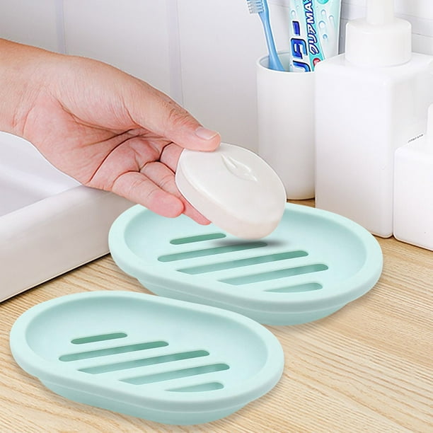 Bathroom Soap Dish 2 Pack Plastic, Plastic Soap Dish Bathtub