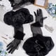 thumbnail image 5 of 1 par de guantes largos negros transparentes de 71 cm de malla de tul extragrandes, guantes transparentes de malla de tul negro para mujer, traje de ópera, boda, novia., 5 of 6