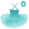thumbnail image 2 of Kaerm Girls Sequin Ballet Tutu Dress Leotards Ballerina Outfit Dance Costumes With Headwear Turquoise 6-7, 2 of 8