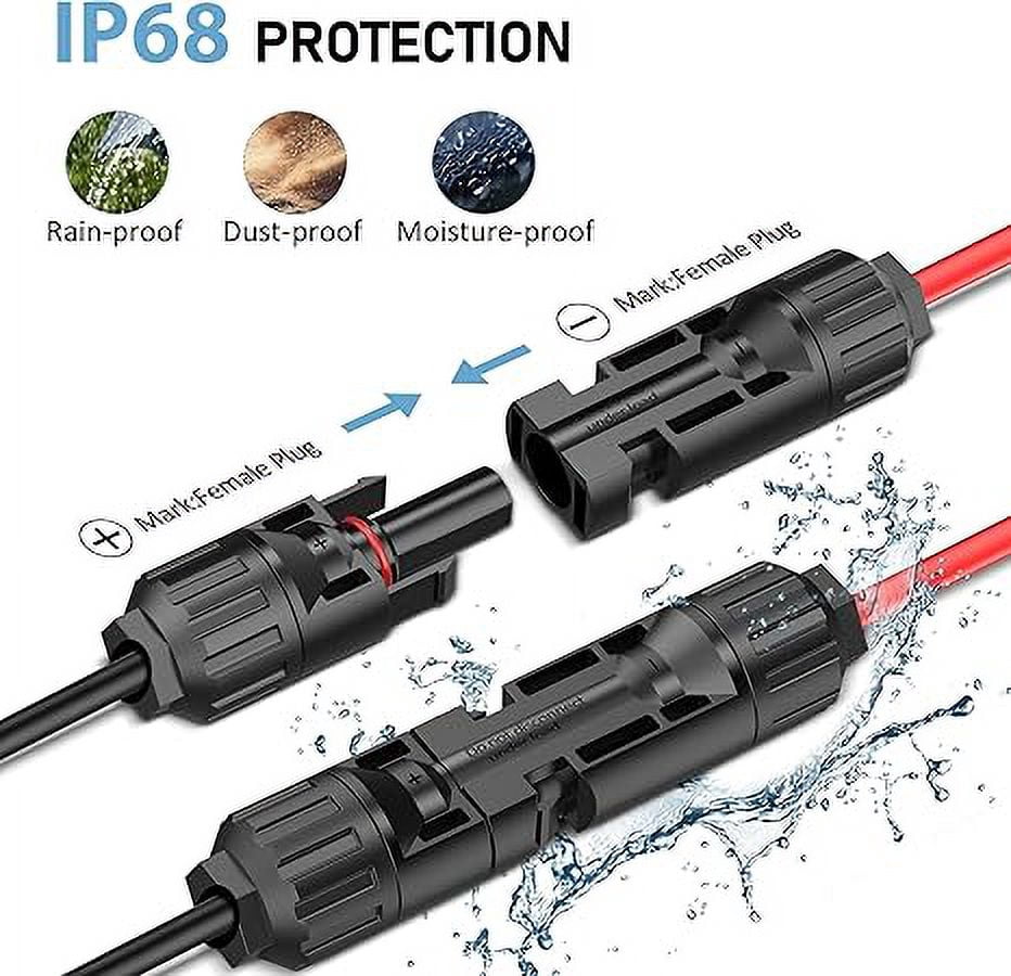 Solar Panel Plug to XT60 Charge Cable,PixelMan 10AWG(9.8ft)Solar Connector to XT60 Cable With Upgraded XT60 Adapter, Solar Extension Cable for Ecoflow River/Deta,for Portable Power Station,Generator