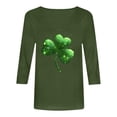 thumbnail image 6 of felwors St Patty's Day Shirt Women 2025 Casual Plus Size 3/4 Sleeve Irish Clover Shirts Funny Saint Patrick's Tunic Tops (Dark Green, M), 6 of 7