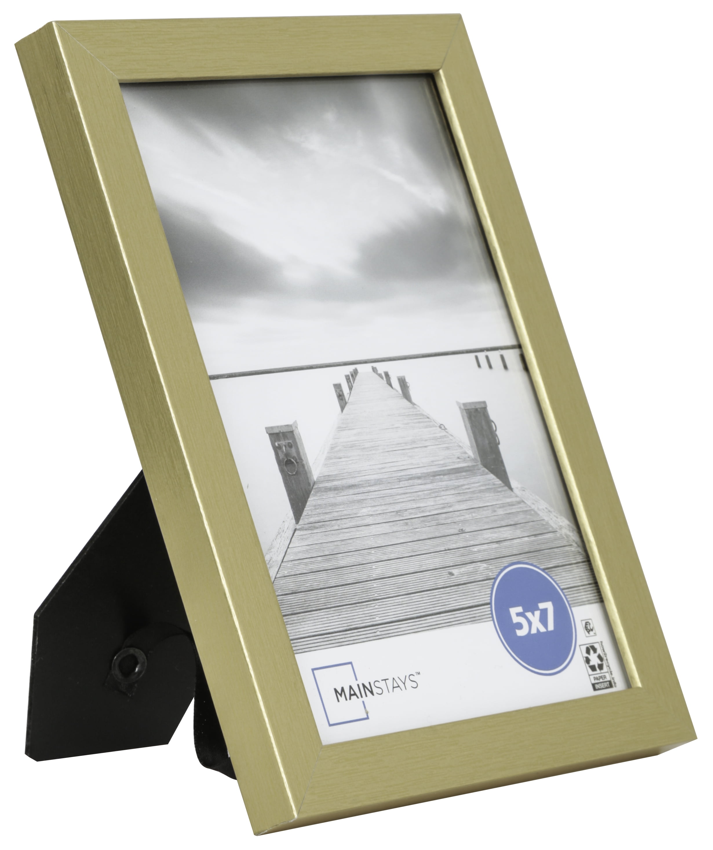 (2 pack) Mainstays – 5x7 Picture Frame – Gold Linear Program Tabletop Photo Frame