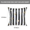 thumbnail image 3 of Unique Bargains 2-Pcak Black Stripe Pattern Decorative Throw Pillow Cover 18" x 18", 3 of 7