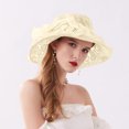 thumbnail image 2 of iHPH7 Tea Hats for Women Sun Protection Hat Church Hats for Women Wide Brim Hats for Women Derby Hats for Women, Beige One Size, 2 of 5