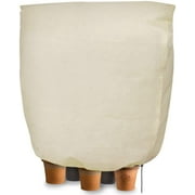 50x70 inch 2pcs Beige Large Winter Drawstring Plant Covers Frost Protection Bag Anti-Freeze Jacket Warm Blanket for Shrub Tree Greenhouse Bag Plant Protection Cover Bag Winter Plant Cover 30g/m2