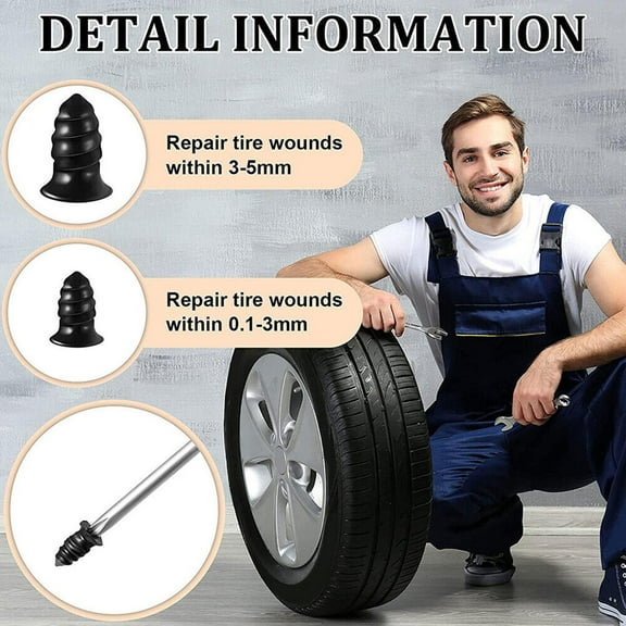 QHUDLV Tire Repair Screw Plug Kit,Rubber Nail,Off‑Road Puncture Fix