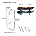 thumbnail image 2 of 1 Pairs Skateboard Rack Skate Deck Wall Mount Skateboard Rack Strong Acrylic for Ski Board Skateboard Deck Skateboard,1 pair skateboard display rack,Transparent, 2 of 7