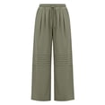 thumbnail image 5 of Lorytime Linen Pants for Women Beach Elastic Waist Straight Leg Pants Casual Trousers with Pockets Summer Outfits 3XL, 5 of 9