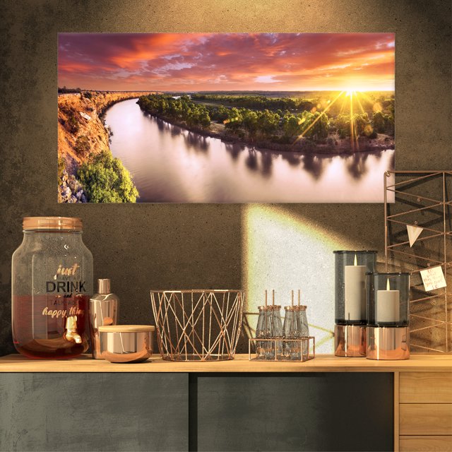 Sunset over Murray River Panorama - Extra Large Wall Art Landscape