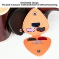 thumbnail image 3 of Guitar Pick Holder Case, PU Leather Compact Size 6 Slots Independent Design Pick Storage Bag Metal Buckle  for Daily or Performance Use Black,Orange, 3 of 7