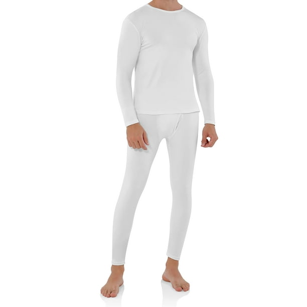 WEERTI Thermal Underwear for Men, Long Johns Base Layer Fleece Lined Top  Bottom (White 4XL) 
