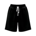 thumbnail image 4 of XIAOCHA Womens Drawstring Waist Casual Shorts Loose Comfortable Sweat Shorts with Pockets,Black, 4 of 4