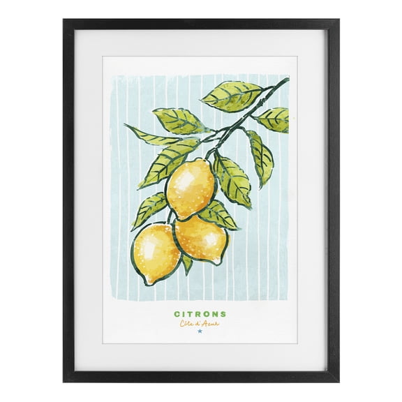 Stupell Industries Modern Bistro Lemons Black Framed Print Under Glass, design by Chad Barrett