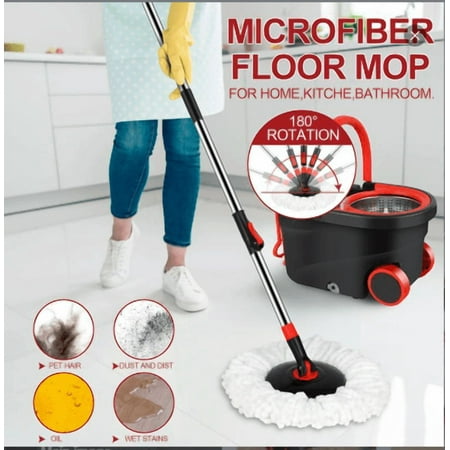 SwipeSwift 2-in-1 Flat Mop & Bucket Set – 8L Compact Foot-Pedal Spin Cleaning System