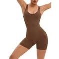 thumbnail image 2 of INSPIRE CHIC Women's U Neck Full Body Shaper Hollow Back Butt Lifter Shapewear Bodysuit L Brown, 2 of 6