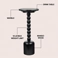 thumbnail image 2 of JONATHAN Y Turner 24.5" Designer Cottage Spindle Wood Column Drink Table and Decorative End Table with White Marble Round Top, Black, END3002B, 2 of 5