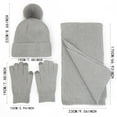 thumbnail image 3 of ZSQDM Women or Men Autumn Winter Warm Cute Hat Scarf Gloves Slouchy Three Pieces Winter Snow Knit Cap Screen Mittens Scarves Sets beanie Toddler Sun Hat Scarf Hat or Gloves Valve Stem Caps, 3 of 3