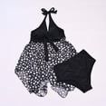 thumbnail image 4 of UP TO 15% OFF! Women High Waisted Halter Bikini Swimsuit Plus Size Vintage Tummy Control Bottom Two Piece Tankini Bathing Suits, Black, XXL, 4 of 6
