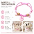 thumbnail image 5 of Adjustable Woven Rope Beaded Pet Collar Breakaway Quick Release Buckle Cute Flower Charm Decor Neck Collar for Cats Dogs Multiple sizes, 5 of 7