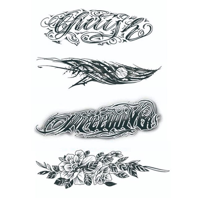 Pegatinas Tatuaje Impermeables Tatuajes Temporales 4 Uds Letras Brazo