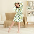 thumbnail image 3 of FORMRS Niños Bathrobe Unisex Hooded Robe Soft Plush Pajamas Sleepwear, Size 7-9T, Avocado, 3 of 7