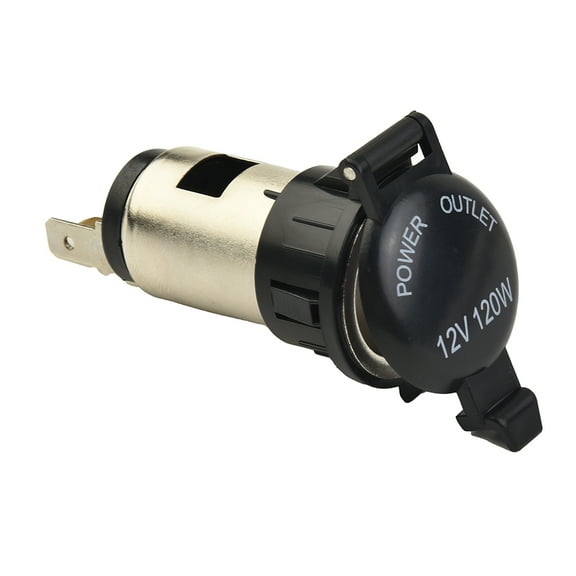 12V 120W  ette  Power Socket Plug For Car GPS Motorcycle，made of Plastic+steel stainless，Black，(L*W*H):6.3*4.7*3.1cm，100% quality and Brand new