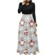 thumbnail image 2 of ICHUANYI Liquidación Vestido maxi informal de playa con cuello redondo y manga con estampado navideño para mujer ICHUANYI WER202308247135, 2 of 5
