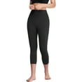 thumbnail image 4 of Cadmus Womens 2 Pack High Waist Tummy Control Capri Yoga Leggings with Pockets, Black & Black, M, 4 of 7