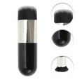 thumbnail image 3 of Unique Bargains 1 Pc Lightweight Cosmetic Brush for Business Travel Black Silver Tone Rubber Handle Nylon Wool, 3 of 5