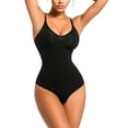 thumbnail image 3 of ToBeInStyle Women's Full Body Slimming Bodysuit Shapers - Thong - Black, 3 of 6