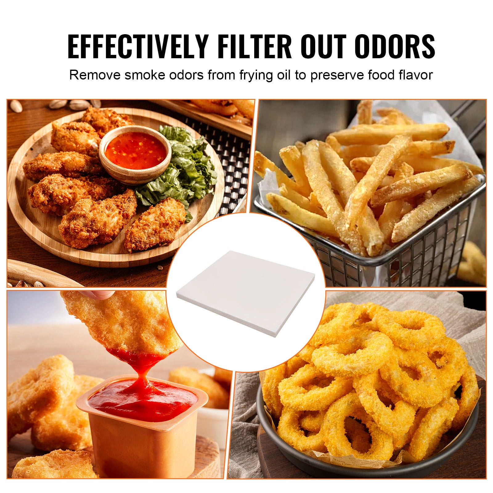 KFFKFF Fryer Filter Paper, 100-Pack, 19.3" x 16.1", Suitable for 18L/38L Mobile Fryer Filtration Units, Ideal for Restaurants, Fast Food Outlets, and Festival Food Booths