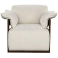 thumbnail image 2 of SAFAVIEH Couture Ivybella Modern Chenille Solid Armchair, Ivory/Dark Brown, 2 of 12