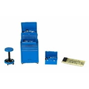 Tire Brigade 4 Piece Tool Set, Blue - Motorhead Miniatures 190 - 1/18 Scale Diorama Accessory