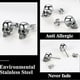 thumbnail image 3 of Pendientes de aro con calavera shaofei dorado Y negro, 3 of 4