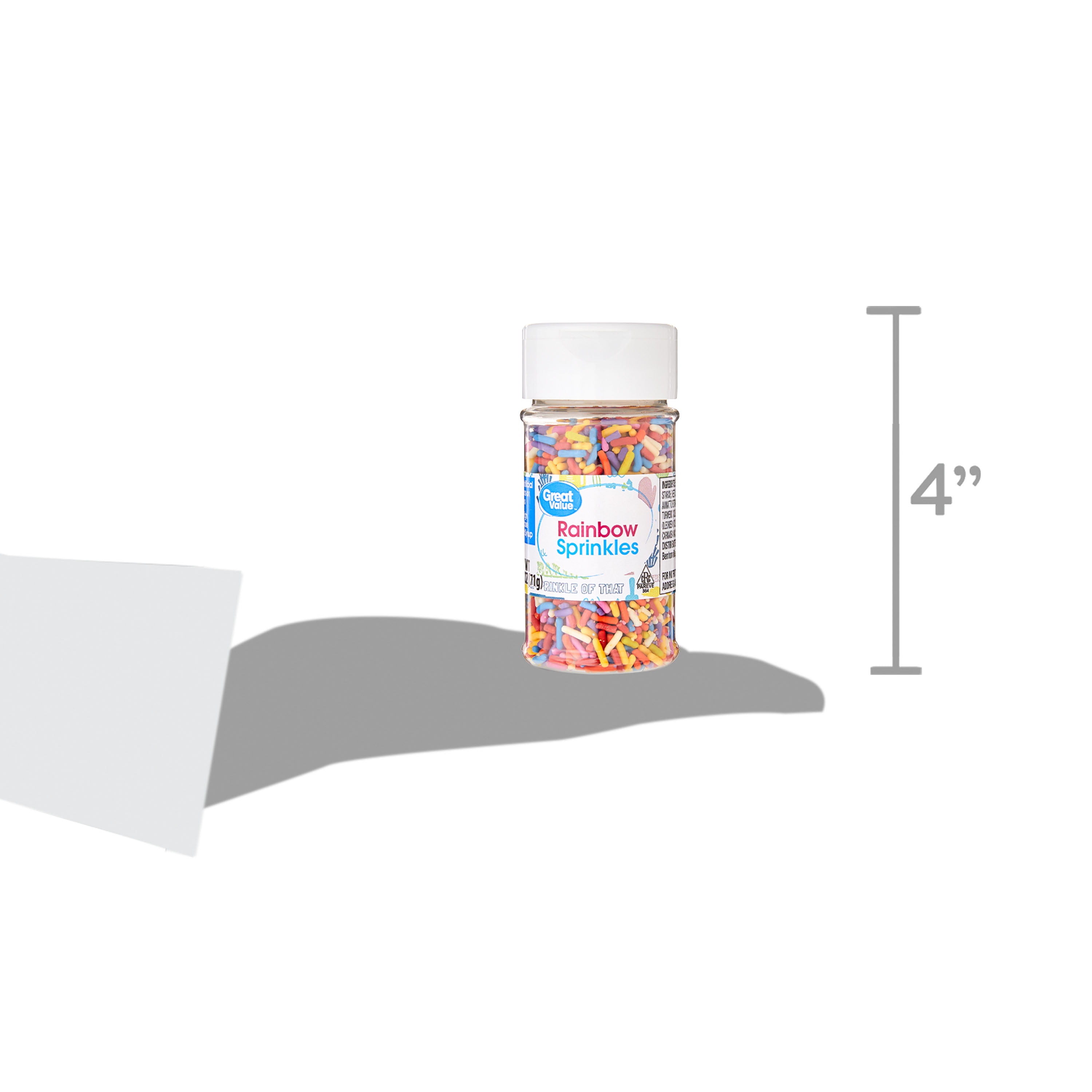 (6 pack) Great Value Natural Rainbow Sprinkles, 2.5 oz
