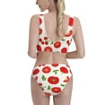 thumbnail image 3 of Daiia Fresh Red Tomato printed 2 piece Swimsuit Bikinis for Women High Waisted Racerback Bathing Suits Summer Tummy Control Scoop Neck Swimwear-Large, 3 of 8