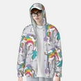 thumbnail image 4 of Kll Unicorn Doingyoga Print Men'S Women’s Upf 50+ Sun Protection Outdoor Hoodie Jacket Long Sleeve Fishing Hiking Performance Shirt- Large, 4 of 8
